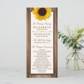 カントリー素朴ヒマワリとブラウン結婚ウッド プログラム (スタンド正面)