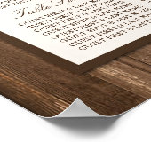 カントリー素朴ヒマワリとブラウン結婚ウッド ポスター (角)