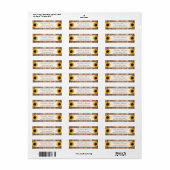 カントリー素朴ヒマワリとブラウン結婚ウッド ラベル (フルシート)