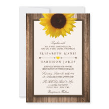 カントリー素朴ヒマワリとブラウン結婚ウッド