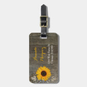 カントリー素朴ヒマワリとレースの荷札 ラゲッジタグ (正面縦)
