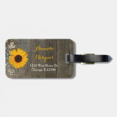 カントリー素朴ヒマワリとレースの荷札 ラゲッジタグ (裏面横)