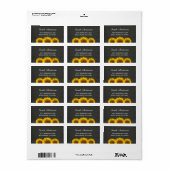 カントリー素朴ヒマワリのクラシーな黒板 ラベル (フルシート)