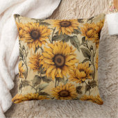 カントリー素朴ヒマワリみすぼらしいシックな花フローラ クッション (ブランケット)