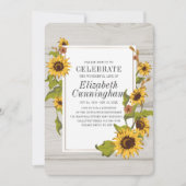 カントリー素朴ヒマワリフローラウッドリ記念碑 招待状 (正面)