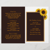 カントリー素朴ヒマワリフローラ結婚式 プログラム (正面)