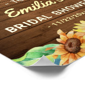 カントリー素朴ヒマワリブライダルシャワーへようこそ ポスター (角)