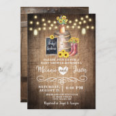 カントリー素朴ヒマワリベビーシャワー招待状 招待状 (正面/裏面)