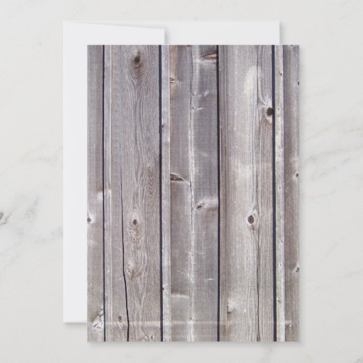 カントリー素朴ヒマワリーバーンウッド結婚式招待 招待状 (裏面)