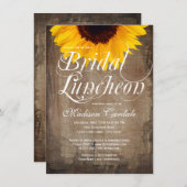 カントリー素朴ヒマワリーブライダルランチョン招待状 招待状 (正面/裏面)