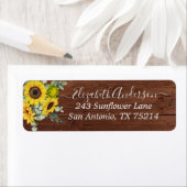 カントリー素朴ヒマワリーユーカリ差出人住所 ラベル (インサイチュ)