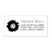 カントリー素朴ヒマワリ差出人住所 セルフインキングスタンプ (デザイン)