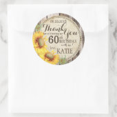 カントリー素朴ヒマワリ木材サンキューラベル ラウンドシール (バッグ)