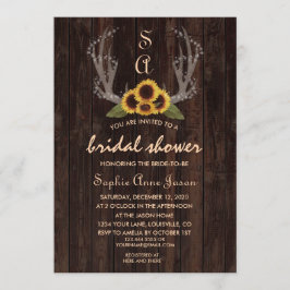 カントリー素朴ヒマワリ〔雄ジカの〕枝角婚約 招待状