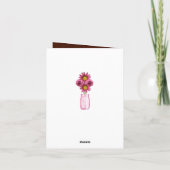 カントリー素朴ピンクメイソンジャースサンキューカード サンキューカード (裏面)