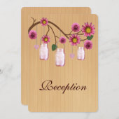 カントリー素朴ピンクメイソンジャース披露宴カード 招待状 (正面/裏面)