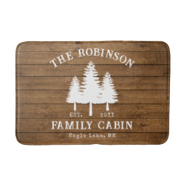 カントリー素朴ファミリーキャビンツリーズウッドスタイルプリント バスマット