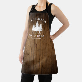 カントリー素朴ファミリーキャビンツリーズウッドプランクプリント エプロン