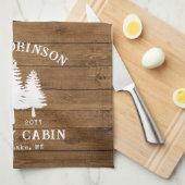 カントリー素朴ファミリーキャビンツリーズウッドプランクプリント キッチンタオル (四つ折り)