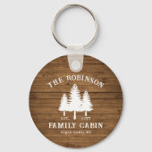カントリー素朴ファミリーキャビンツリーズウッドプランクプリント キーホルダー (正面)