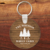 カントリー素朴ファミリーキャビンツリーズウッドプランクプリント キーホルダー (正面)