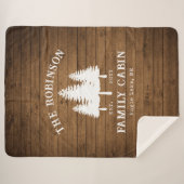 カントリー素朴ファミリーキャビンツリーズウッドプランクプリント シェルパブランケット (正面(横))