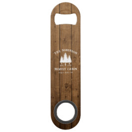 カントリー素朴ファミリーキャビンツリーズウッドプランクプリント スピード栓抜き