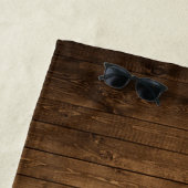 カントリー素朴ファミリーキャビンツリーズウッドプランクプリント ビーチタオル (インサイチュ)