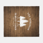 カントリー素朴ファミリーキャビンツリーズウッドプランクプリント フリースブランケット (正面(横))