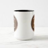 カントリー素朴ファミリーキャビンツリーズウッドプランクプリント マグカップ (中央)