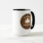 カントリー素朴ファミリーキャビンツリーズウッドプランクプリント マグカップ (正面右)