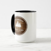 カントリー素朴ファミリーキャビンツリーズウッドプランクプリント マグカップ (正面左)