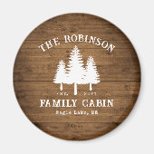 カントリー素朴ファミリーキャビンツリーズウッドプランクプリント マグネット (正面)