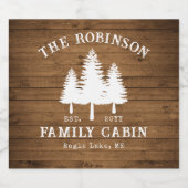 カントリー素朴ファミリーキャビンツリーズウッドプランクプリント リキュールボトルラベル (シングルラベル)