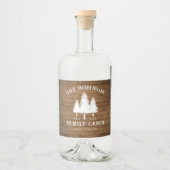カントリー素朴ファミリーキャビンツリーズウッドプランクプリント リキュールボトルラベル (正面)