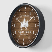 カントリー素朴ファミリーキャビンツリーズウッドプランクプリント 壁時計 (傾斜)