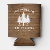 カントリー素朴ファミリーキャビンツリーズウッドプランクプリント 缶クーラー (正面)
