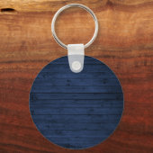 カントリー素朴ファミリーキャビンツリーズブルーウッドプリント キーホルダー (裏面)