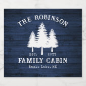 カントリー素朴ファミリーキャビンツリーズブルーウッドプリント リキュールボトルラベル (シングルラベル)