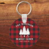 カントリー素朴ファミリーキャビンツリーレッドバッファロープレイド キーホルダー (正面)