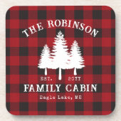 カントリー素朴ファミリーキャビンツリーレッドバッファロープレイド コースター (正面)