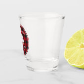 カントリー素朴ファミリーキャビンツリーレッドバッファロープレイド ショットグラス (右)