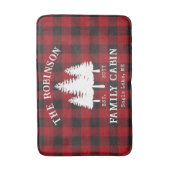 カントリー素朴ファミリーキャビンツリーレッドバッファロープレイド バスマット (正面縦)