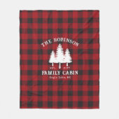 カントリー素朴ファミリーキャビンツリーレッドバッファロープレイド フリースブランケット (正面)