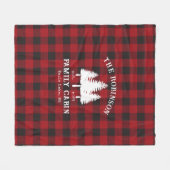 カントリー素朴ファミリーキャビンツリーレッドバッファロープレイド フリースブランケット (正面(横))