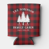 カントリー素朴ファミリーキャビンツリーレッドバッファロープレイド 缶クーラー (正面)