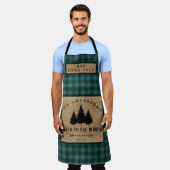 カントリー素朴ファミリーネームキャビンウッドシェフ エプロン (着用した状態)