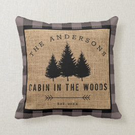 カントリー素朴ファミリーネームキャビン・イン・ザ・ウッズ クッション