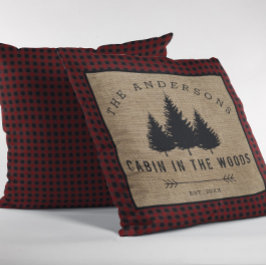 カントリー素朴ファミリーネームキャビン・イン・ザ・ウッズ クッション