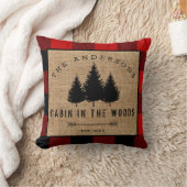 カントリー素朴ファミリーネームキャビン・イン・ザ・ウッズ クッション (ブランケット)